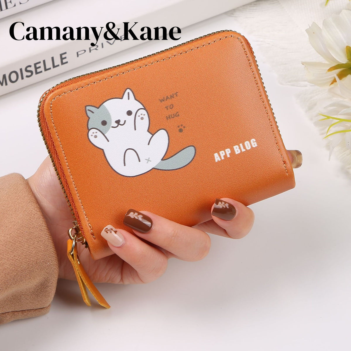 Japanese small design brand card holder, wallet, shoulder bag with zipper