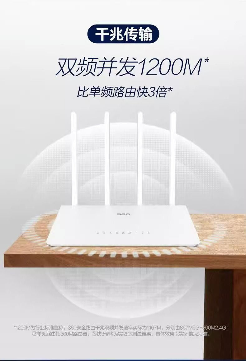 Second -hand clearance 360V4 security router Gigabit Gigabit GM 5G 5G Wireless 1200M high -power wif