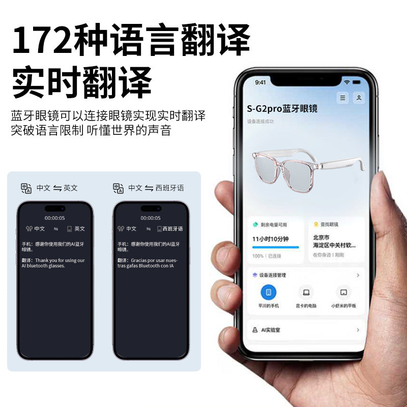 SOBAST SG2pro Bluetooth glasses and earphones two-in-one AI intelligent translation simultaneous int