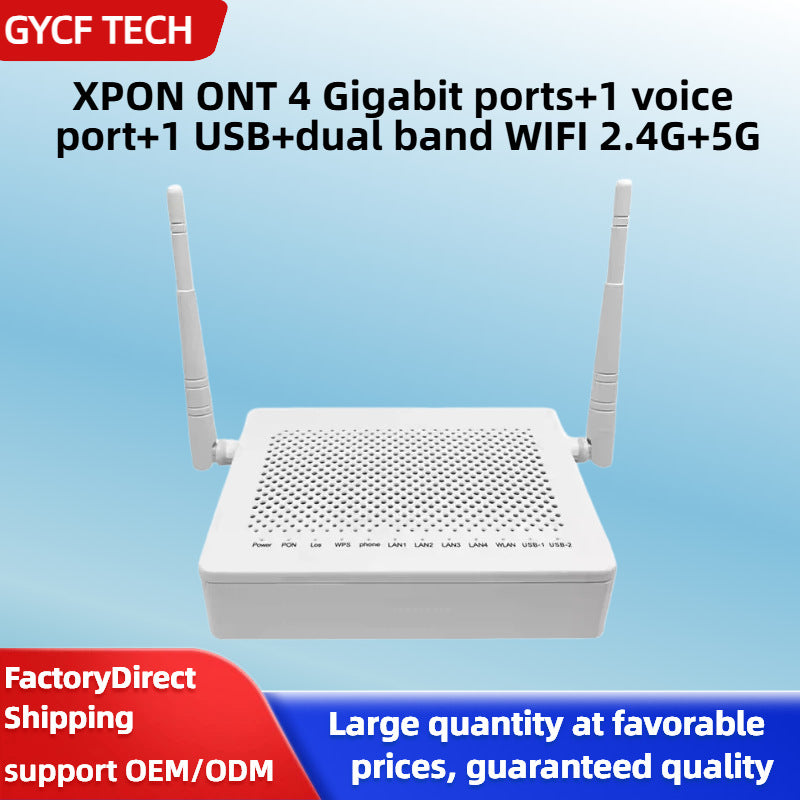 F670L Gigabit Optical Modem XPON ONT 4GE+1POTS+1USB Dual-Band WiFi 2.4G+5G