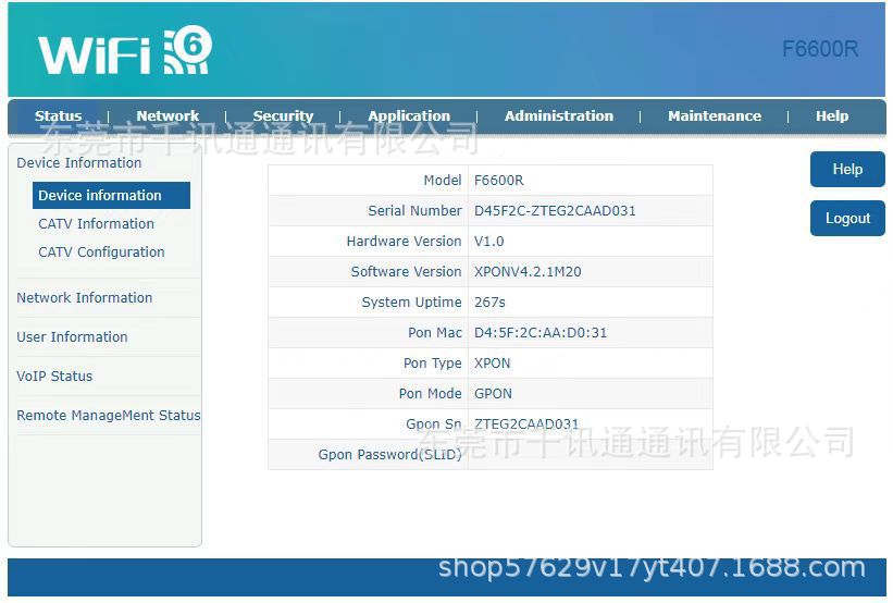 Cross-border F6600R four antennas 4GE+1TEL+WIFI+CATV 2.4/5G WiFi5 WiFi6
