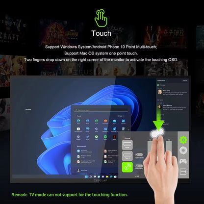 ZEUSLAP 18.5 "Smart TV Touch Screen Portable Portable Display