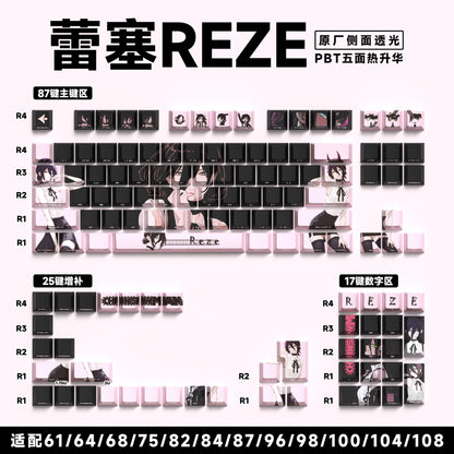 [REZE Pink] Original side engraved 129 keys English [Boxed]
