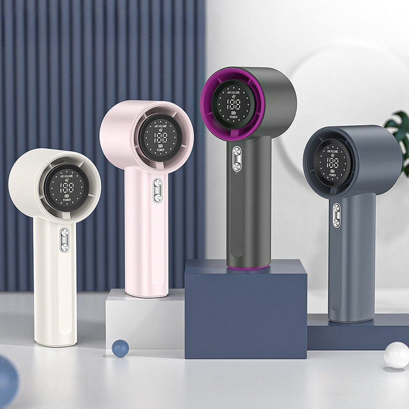 Southeast Asia S001 Handheld High-Speed Fan, 100-Speed Violent Airflow, Digital Display, USB Chargin