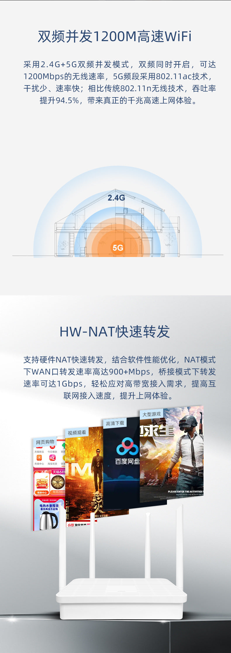 WiFi6 AX3000 wireless router home high-speed super signal dual-band 5G Gigabit port full Gigabit