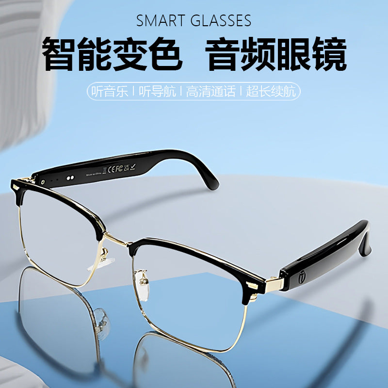 【Manufacturer Spot】Smart AI Bluetooth Glasses GS13 Color Changing Metal Fashion High-end Translation