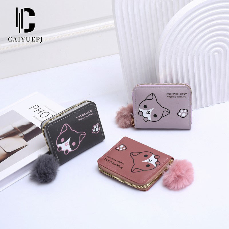 (Cross-border trading), (), short wallet, summer card holder with zipper, print