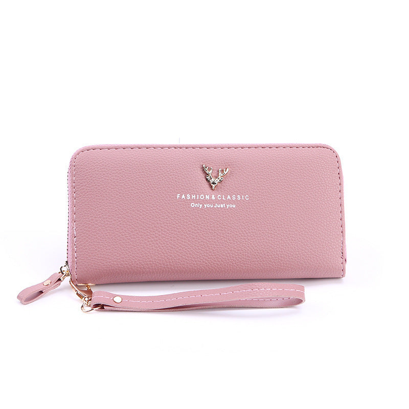 (Cross-border trading), (), long wallet, chain with zipper, capacious small clutch bag, hand loop ba