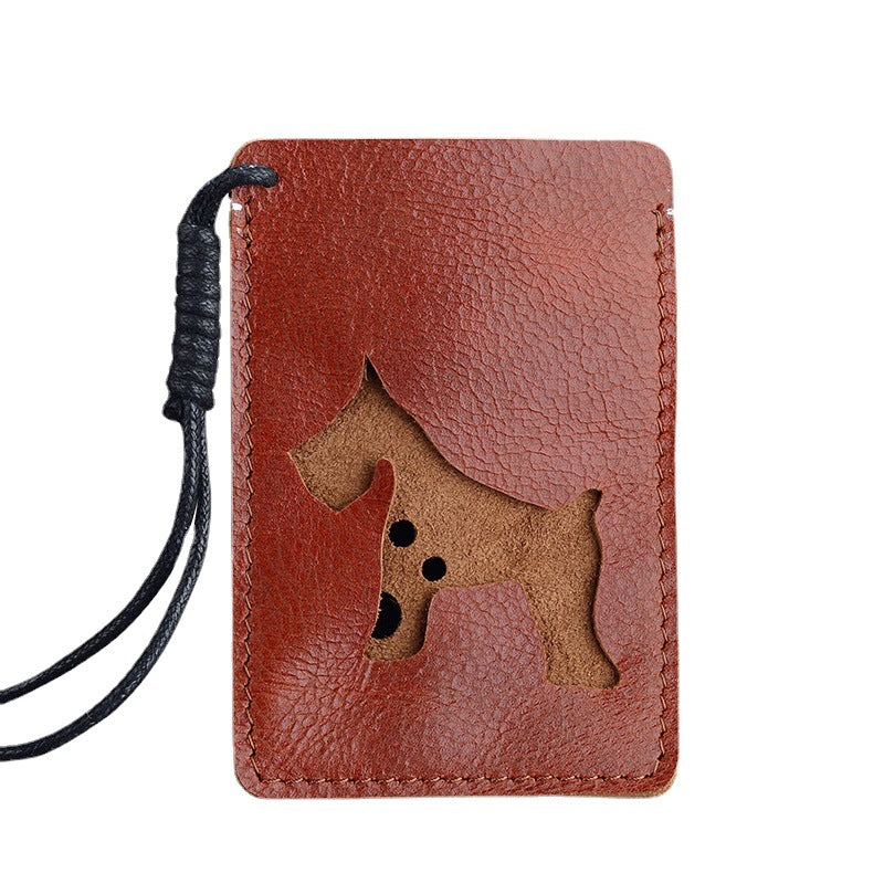 Universal cartoon leather card holder for men and women for students, travel card and cardholder cas
