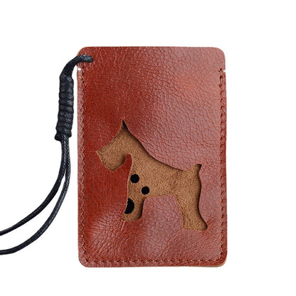 Universal cartoon leather card holder for men and women for students, travel card and cardholder cas