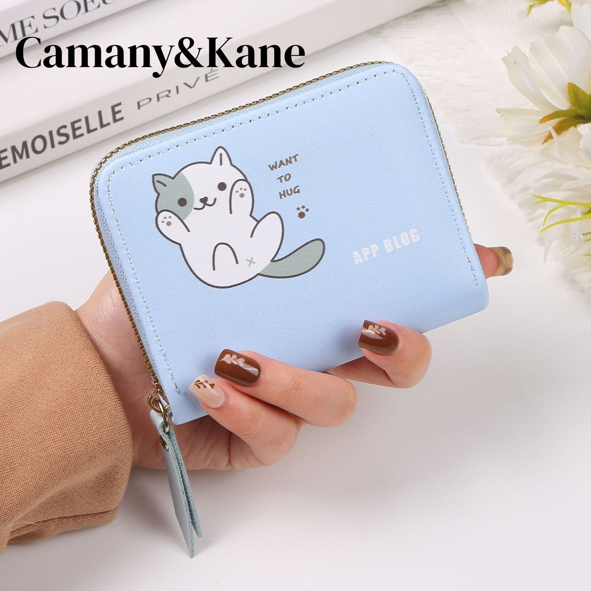 Japanese small design brand card holder, wallet, shoulder bag with zipper