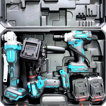 (Cross-border trading), universal set, lithium battery, electric electric drill, wrench, 4 pieces