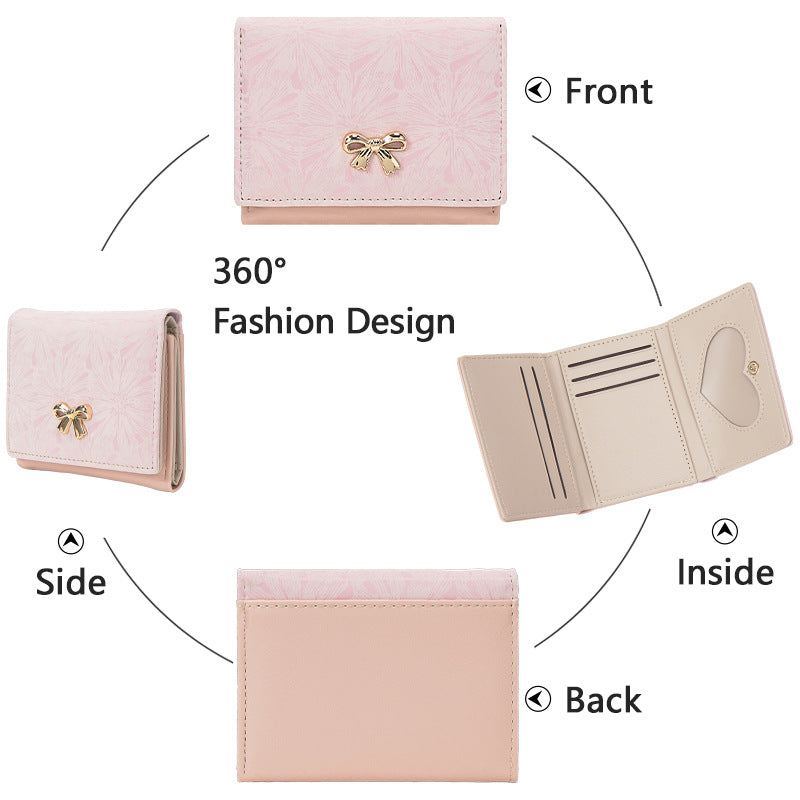 2026 cross-border new creative firework pattern imitation velvet women's tri-fold wallet multi-card 