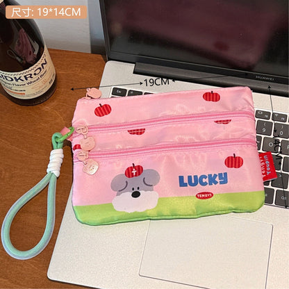 Apple, fuchsia passport bag / 19*14cm