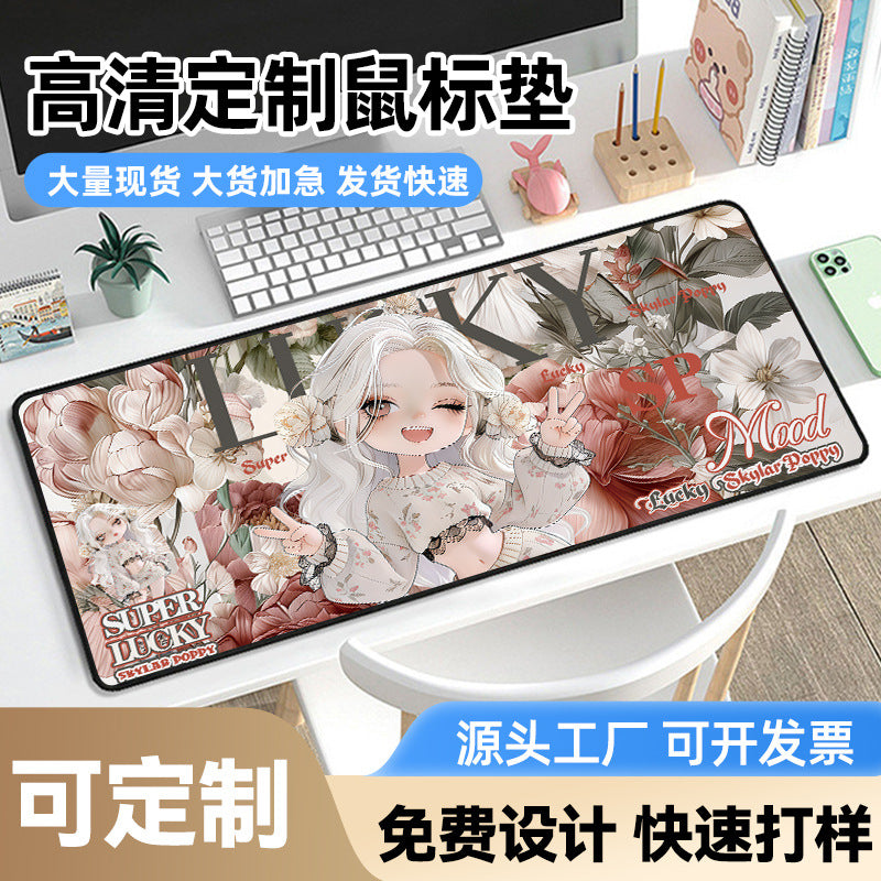 Cartoon mouse pad, computer keyboard desktop, anime game office desk pad, for boys and girls, with s