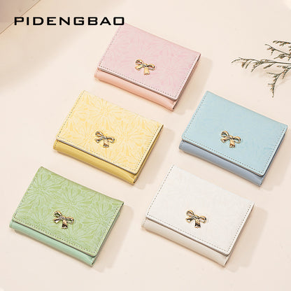 2026 cross-border new creative firework pattern imitation velvet women's tri-fold wallet multi-card 