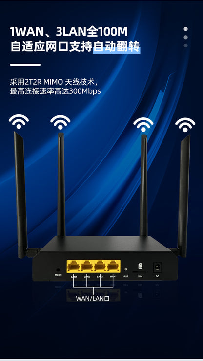 Full Netcom 4G Cardrobe 300 Million Smart MT7628 Watch Dogs IoT wireless router manufacturer