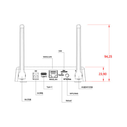 "Yanwei Communication" 4G Bluetooth gateway BLE5.0 gateway collects Bluetooth sensor data from a lon