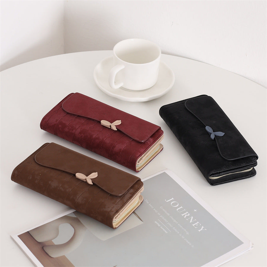 (Cross-border trading), wallet, long polyurethane matte retro universal capacious shoulder bag