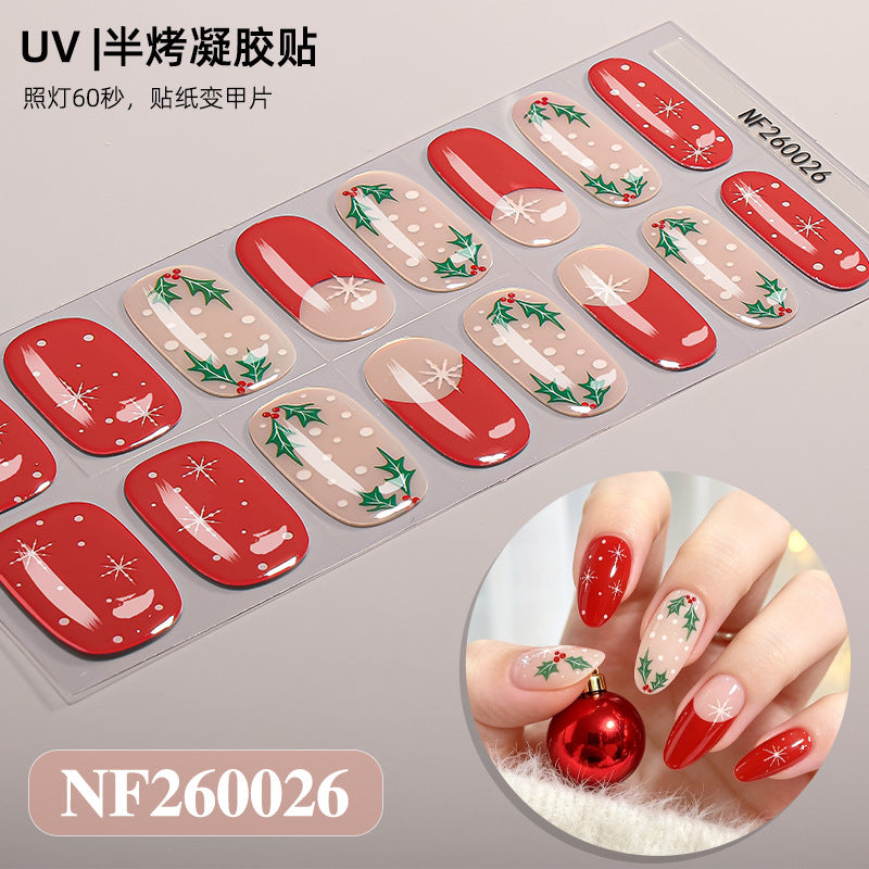 Nail stickers + paper box + alcohol pack + nail scraper + wooden stick / NF
