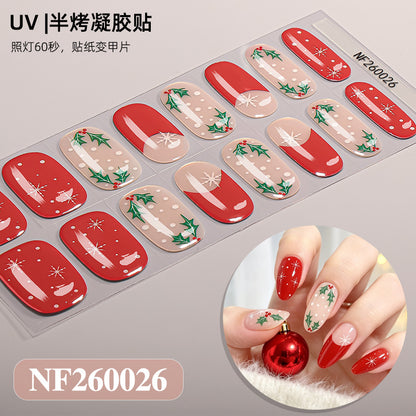 Nail stickers + paper box + alcohol pack + nail scraper + wooden stick / NF