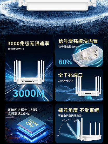 WIFI6 Gigabit High Speed ​​AX3000 home router 5G dual -frequency wall -piercing king whole house cov