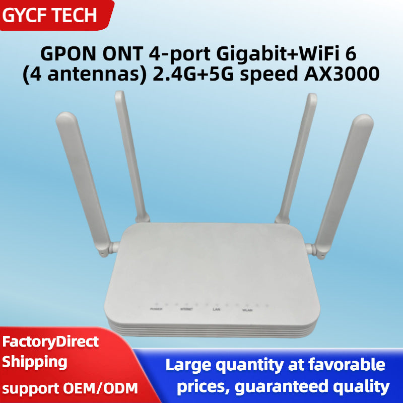K662C-20 Gigabit Optical Modem XPON ONT 4 ports + WiFi6 AX3000 speed Gigabit Telecom