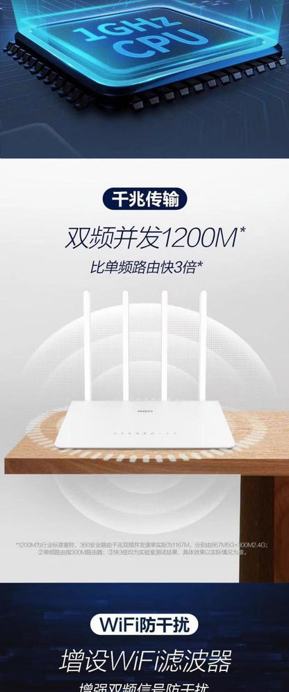 Second -hand clearance 360V4 security router Gigabit Gigabit GM 5G 5G Wireless 1200M high -power wif