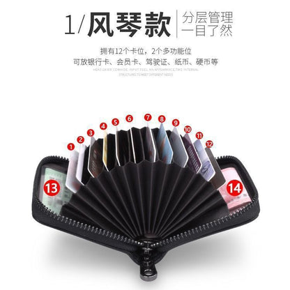 Men's anti-magnetic capacious card holder for driver's license, anti-theft