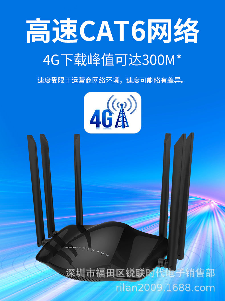 CAT6 voice model 4G dual -frequency gigabit high -speed Malay cracked unlimited high -speed router p
