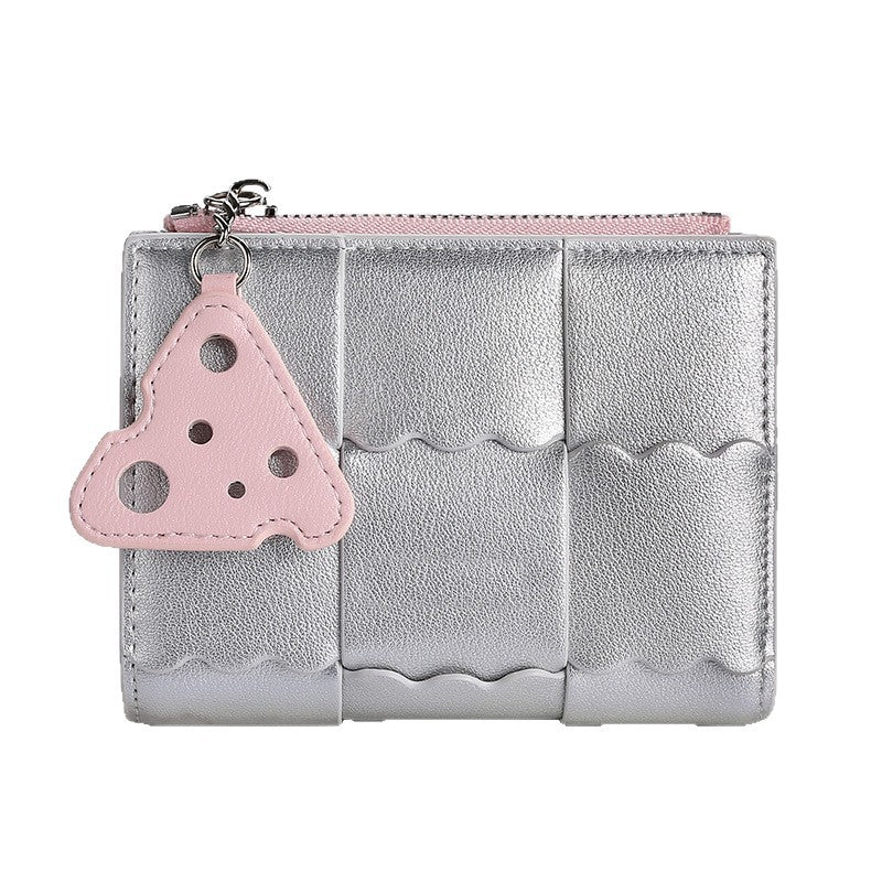 Short cute card holder, light and thin handheld wallet