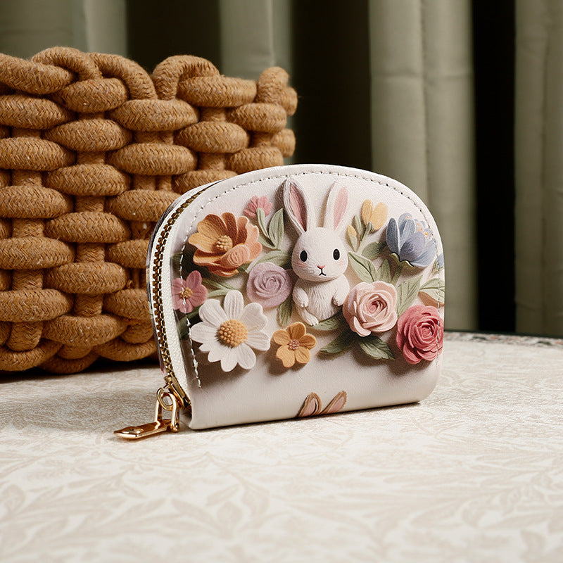 Cute cartoon wallet, card holder, universal handheld shoulder bag, Korean style