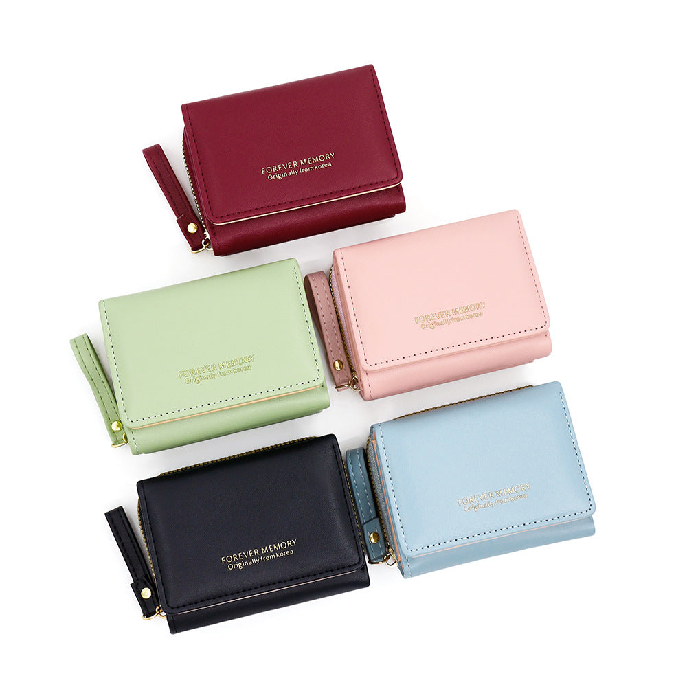 (), short wallet, small clutch bag, shoulder bag with zipper, Korean style