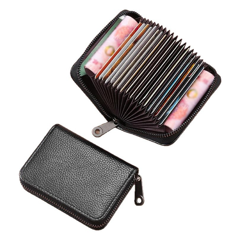 Men's anti-magnetic capacious card holder for driver's license, anti-theft