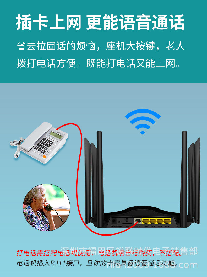 CAT6 voice model 4G dual -frequency gigabit high -speed Malay cracked unlimited high -speed router p