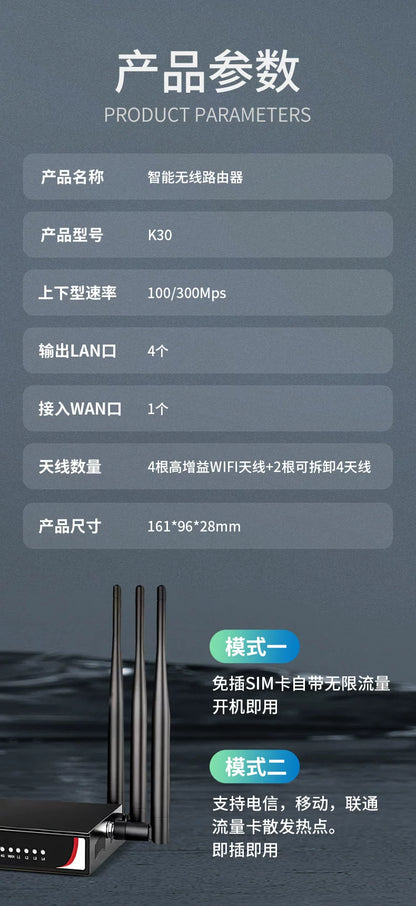 Industrial router card-free portable wifi wireless wifi three network broadband mobile wilf dual-ban