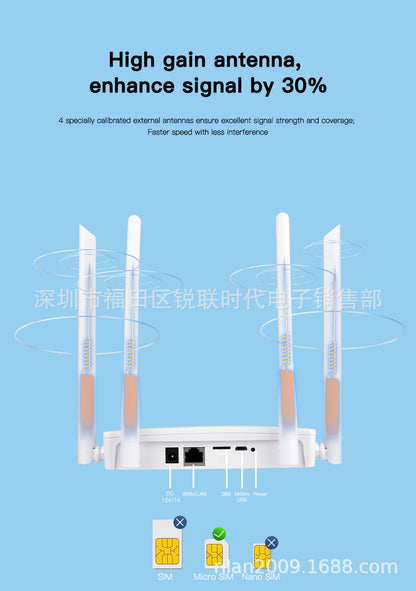 E CP912 4G 5G CPE home wireless router free broadband CAT4 card plug -in outer
