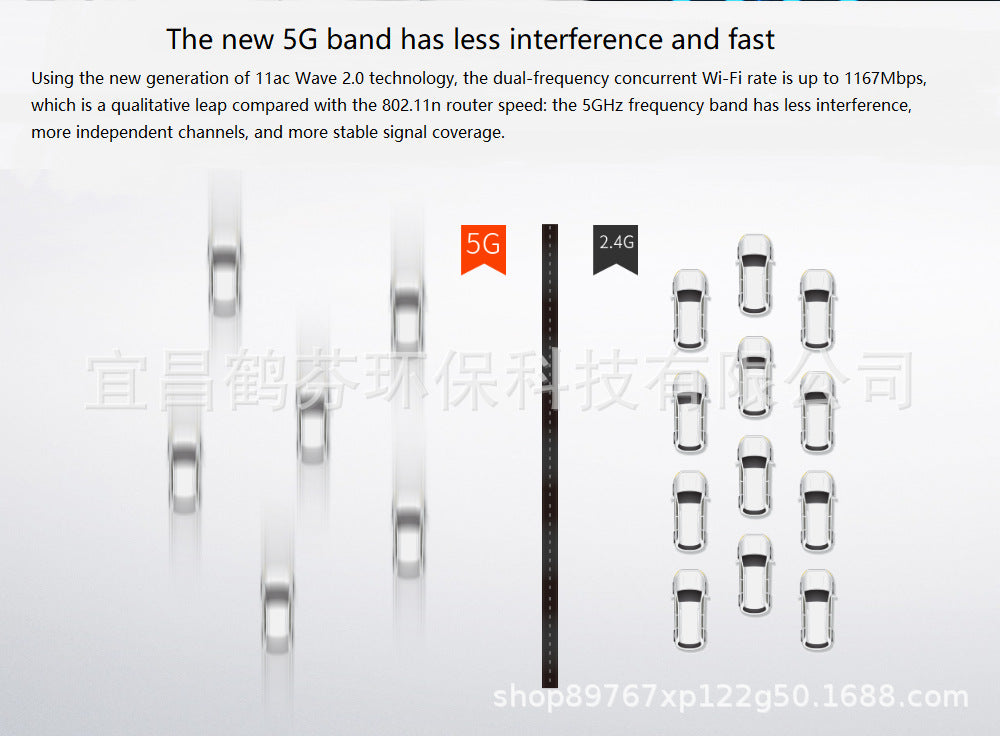 Used TENGDA AC5 WALL-PIERCING 5G Router 1200m Wireless WiFi