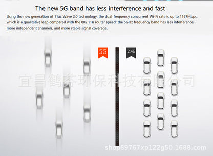 Used TENGDA AC5 WALL-PIERCING 5G Router 1200m Wireless WiFi