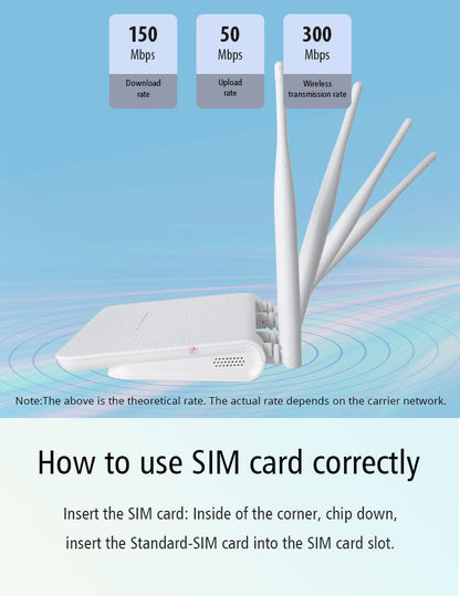4G router LTE wireless WiFi household office CPE sharing 3 network port with sim card router