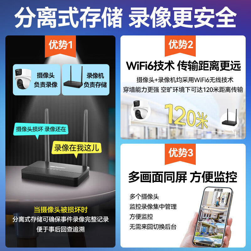 Hikvision Wireless Camera 8 Million Hd Dual-Camera Wifi Ptz Voice Intercom 2Q144Mw-T/W/N