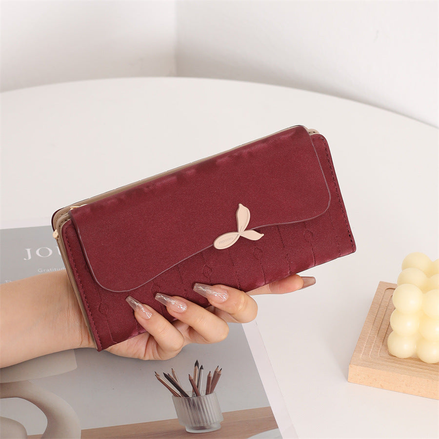 (Cross-border trading), wallet, long polyurethane matte retro universal capacious shoulder bag