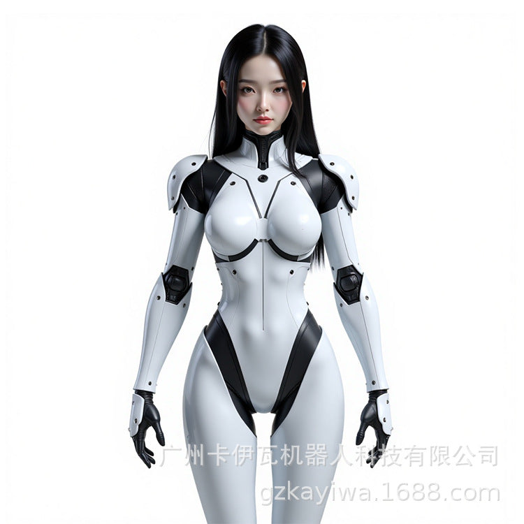 Bionic humanoid intelligent explanation reception leads the welcome robot simulates facial expressio