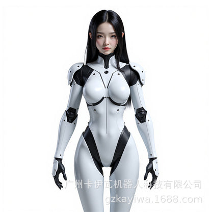 Bionic humanoid intelligent explanation reception leads the welcome robot simulates facial expressio