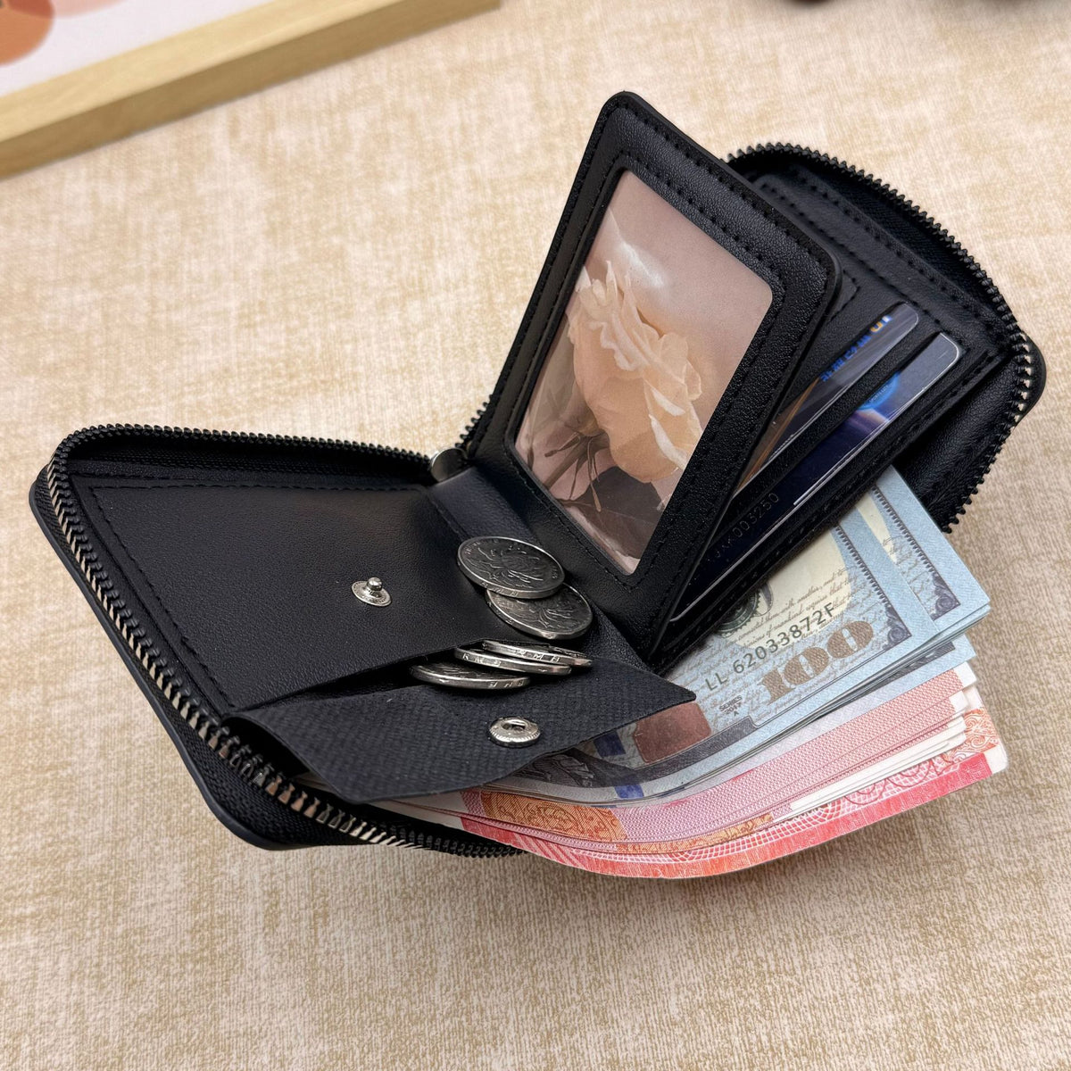 (Cross-border trading), capacious retro matte polyurethane short wallet, Amazon