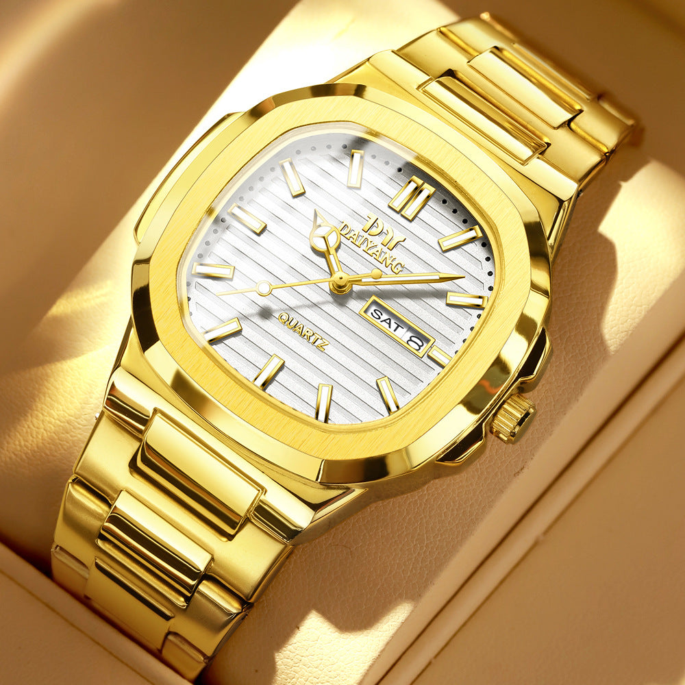 Daiyang Brand New Men's Watch Waterproof Luminous Dual Calendar Watch Men's Ultra-Thin Quartz Watch 