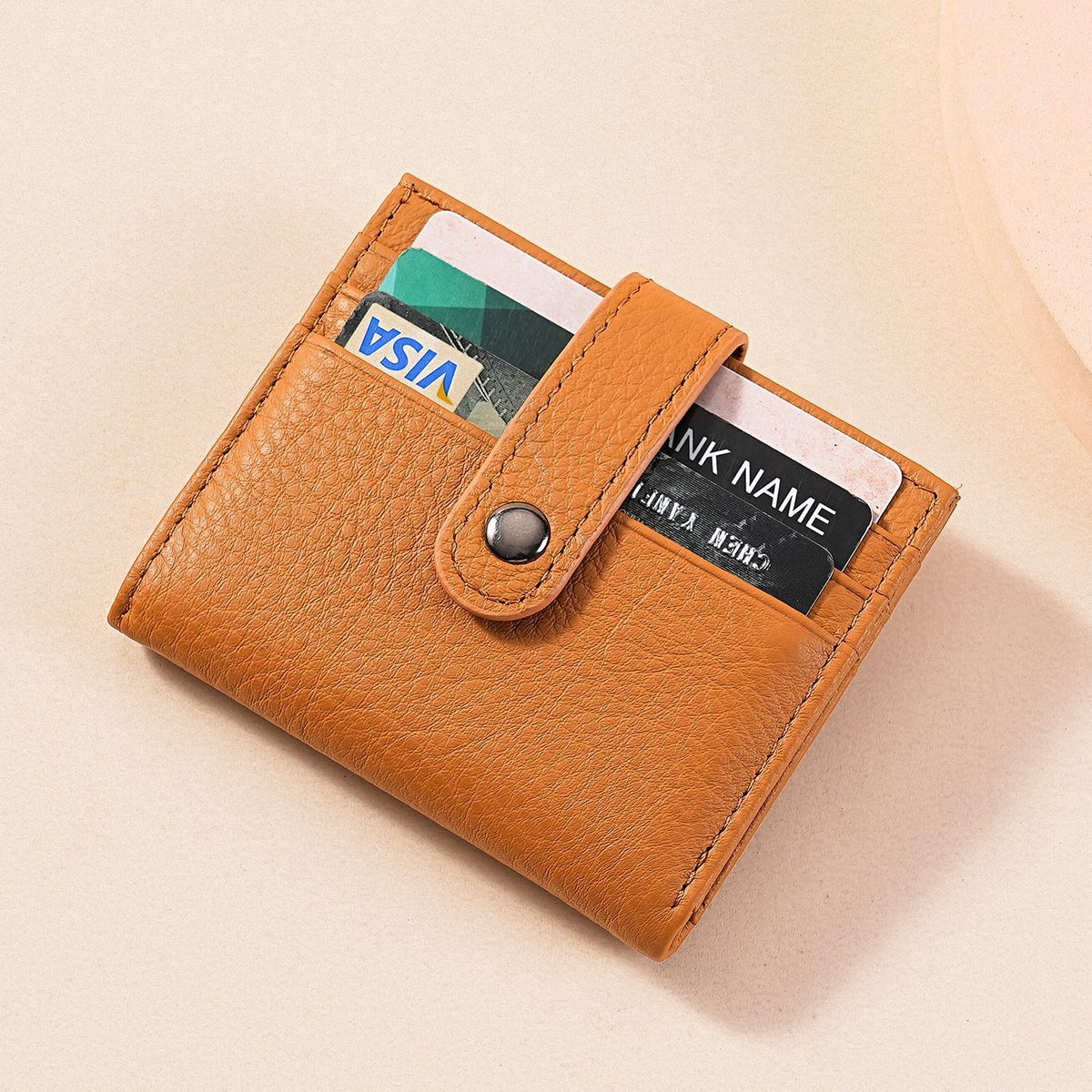 Genuine Leather Card Holder and Wallet Combo, Two-In-One, Women's Compact and Thin Genuine Leather M