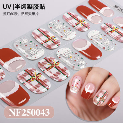 Nail stickers + paper box + alcohol pack + nail scraper + wooden stick / NF (12)