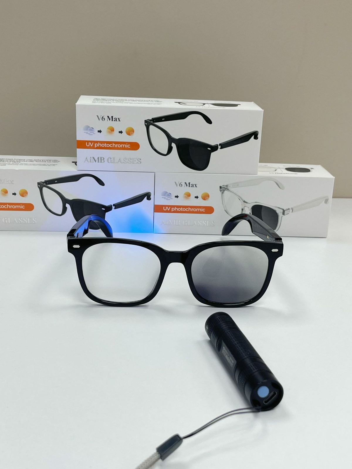 V6 Max Smart Glasses-:Black