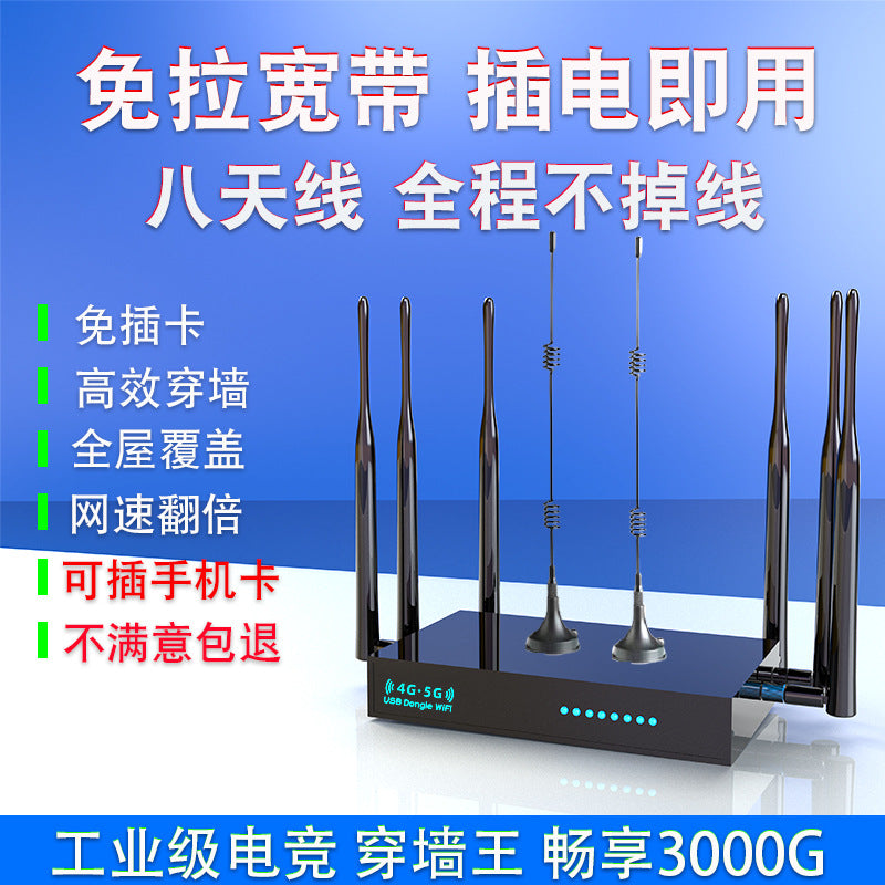 Free -inserted card 4G Industrial Router 5G WIFI Wireless Broadband High -speed Passing of the Wall 